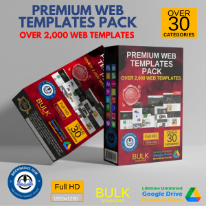 Preview of 1600+ Premium WordPress Themes Bundle featuring responsive, modern, and SEO-optimized website templates for business, blog, eCommerce, and portfolio use.