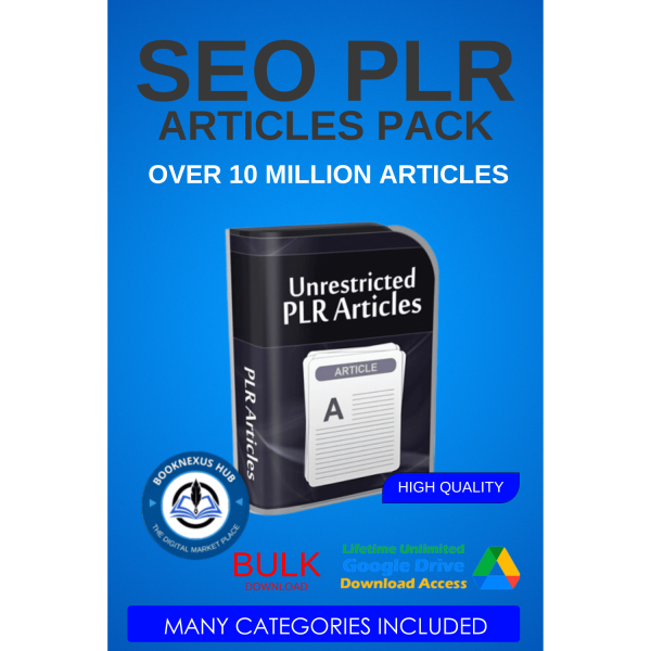 Digital product box mockup for 10 Million PLR Articles Pack – content bundle with full private label rights