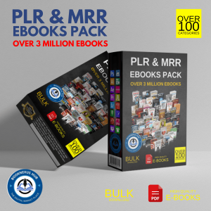 Digital product box for 3 Million MRR eBooks Pack – includes editable and resellable eBooks across multiple niches."