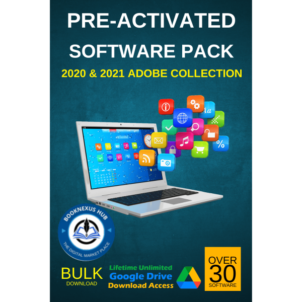 A comprehensive software pack featuring Adobe Creative Cloud 2021 applications and CorelDRAW Suite 2020 for graphic design, video editing, animation, and multimedia projects.