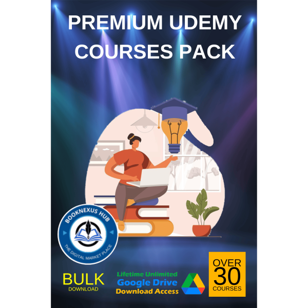 A comprehensive learning pack featuring 30+ premium courses covering topics like programming, graphic design, software development, data management, and language learning.
