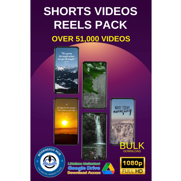 A massive collection of 51,000+ short video reels covering various categories like nature, tech, fitness, motivational, funny clips, and more, perfect for YouTube, Instagram, TikTok, Facebook, Twitter, LinkedIn, and Snapchat.