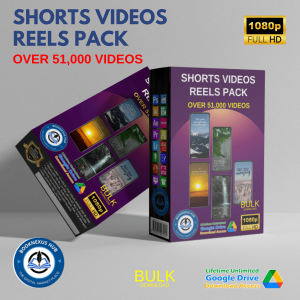 A massive collection of 51,000+ short video reels covering various categories like nature, tech, fitness, motivational, funny clips, and more, perfect for YouTube, Instagram, TikTok, Facebook, Twitter, LinkedIn, and Snapchat.